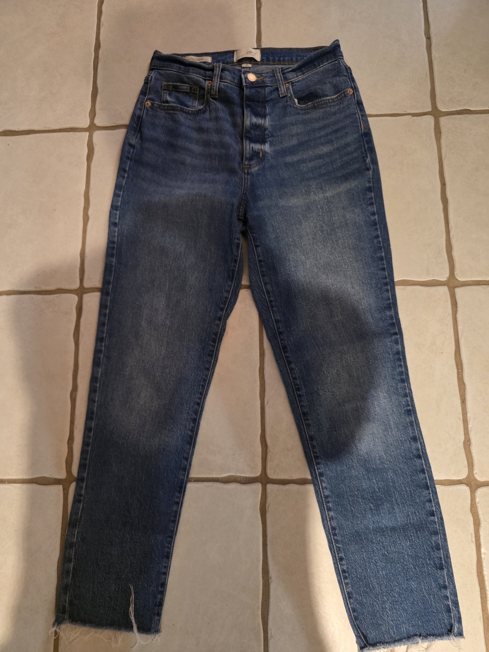 Universal Thread High-Rise Straight Leg Jeans - Dark Blue Denim